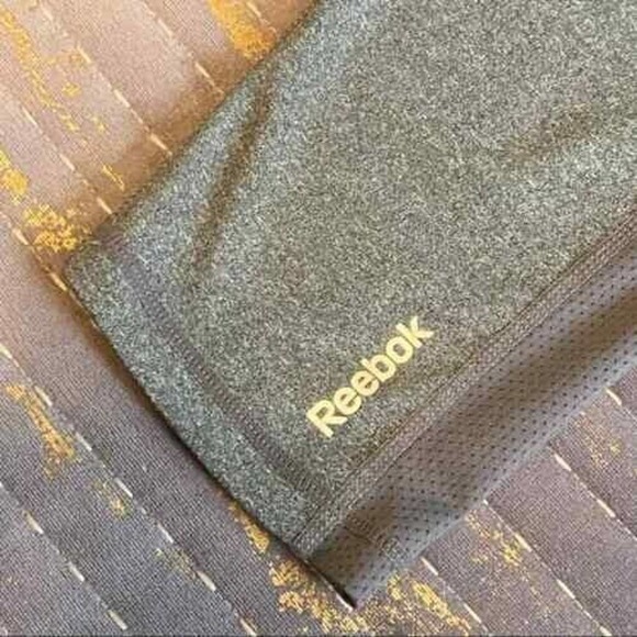 Reebok $100 XS Lot Set Gray Green Print Solid Mesh Cropped Leggings Active Pants - Picture 11 of 12